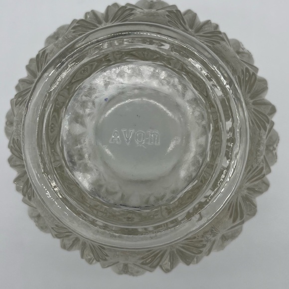 Vintage Avon (signed) Crystal Glow votive candle holder starburst diamond etched - Picture 2 of 6